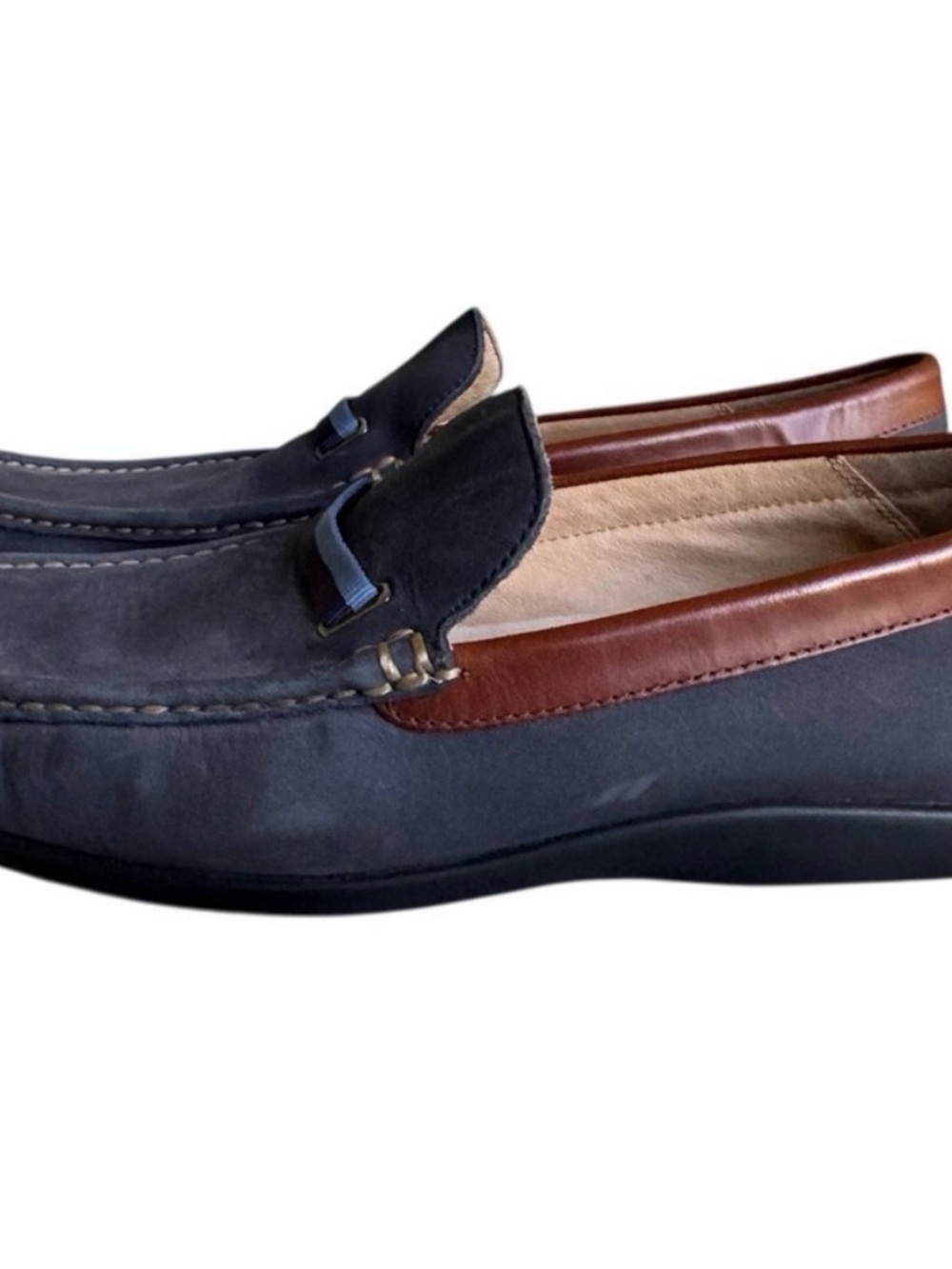Like New! Johnston & Murphy Blue Gray Suede Loafers Size 11.5M - Picture 6 of 11